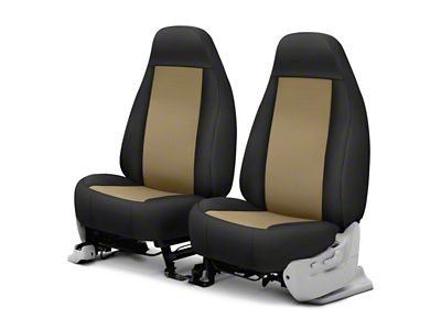 Covercraft Precision Fit Seat Covers Endura Custom Front Row Seat Covers; Tan/Black (83-93 Mustang Convertible)
