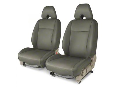 Covercraft Precision Fit Seat Covers Leatherette Custom Front Row Seat Covers; Medium Gray (99-04 Mustang V6)