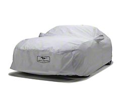 Covercraft Custom Car Covers 5-Layer Softback All Climate Car Cover with Antenna Pocket and Mustang 60th Anniversary Logo; Gray (15-26 Mustang Fastback, Excluding GT350, GT500 & 22-26 GT Fastback w/ Performance Pack)