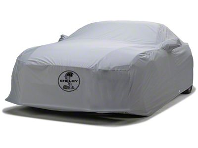 Covercraft Custom Car Covers WeatherShield HP Car Cover with Antenna Pocket and Shelby Snake Medallion Logo; Gray (15-20 Mustang GT350R; 20-22 Mustang GT500 w/o Track Pack)