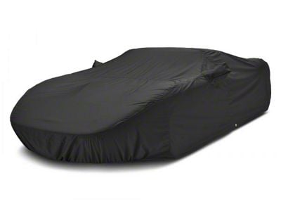 Covercraft Custom Car Covers WeatherShield HP Car Cover with Black Mustang Cobra Logo; Black (94-98 Mustang w/ Saleen Package)
