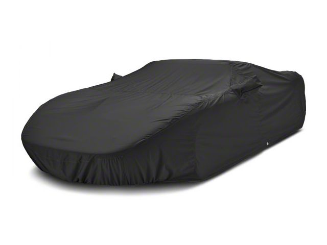 Covercraft Custom Car Covers WeatherShield HP Car Cover with Black Mustang Tri-Bar Logo; Black (2000 Mustang Cobra R)