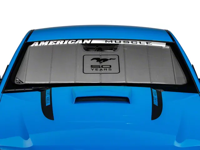 Covercraft UVS100 Heat Shield Custom Sunscreen; 50th Anniversary Logo (10-12 Mustang)