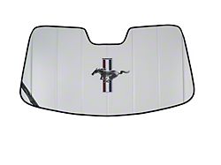 Covercraft UVS100 Heat Shield Premier Series Custom Sunscreen with Tri-Bar Logo; White (24-26 Mustang)