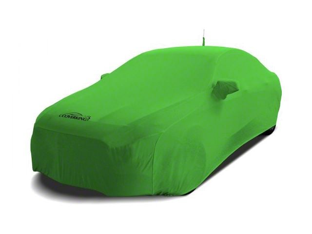 Coverking Satin Stretch Indoor Car Cover with Trunk Shark Fin Antenna Pocket; Synergy Green (11-15 Camaro Convertible, Excluding ZL1)