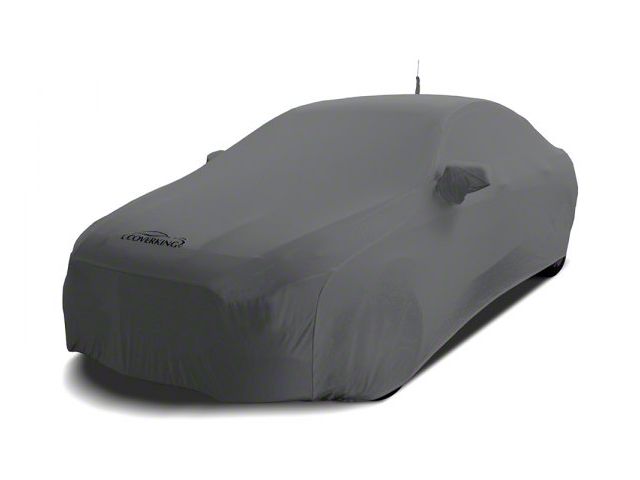 Coverking Satin Stretch Indoor Car Cover with Trunk Whip Fin Antenna Pocket; Metallic Gray (2011 Camaro Convertible)