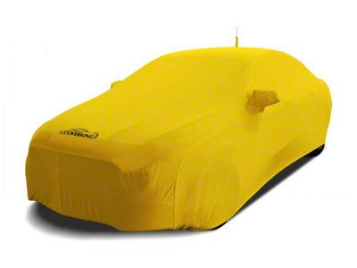Coverking Satin Stretch Indoor Car Cover with Trunk Whip Fin Antenna Pocket; Velocity Yellow (2011 Camaro Convertible)