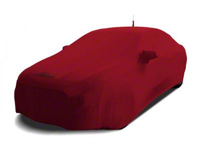 Coverking Satin Stretch Indoor Car Cover with Rear Roof Antenna Pocket; Pure Red (10-15 Camaro Coupe, Excluding Z/28)