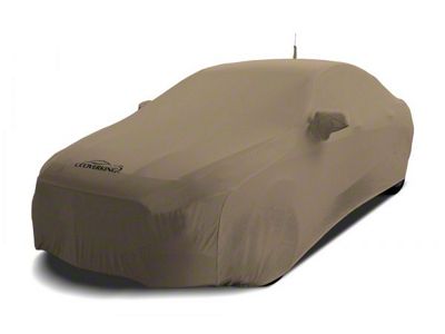 Coverking Satin Stretch Indoor Car Cover with Rear Roof Antenna Pocket; Sahara Tan (10-15 Camaro Coupe, Excluding Z/28)