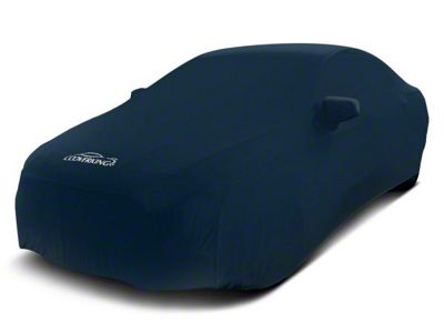 Coverking Satin Stretch Indoor Car Cover with Trunk Shark Fin Antenna Pocket; Dark Blue (11-15 Camaro Convertible, Excluding ZL1)