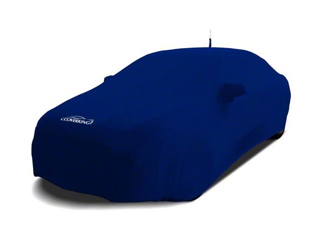 Coverking Satin Stretch Indoor Car Cover with Trunk Shark Fin Antenna Pocket; Impact Blue (11-15 Camaro Convertible, Excluding ZL1)