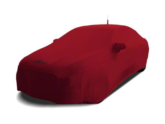 Coverking Satin Stretch Indoor Car Cover with Trunk Whip Fin Antenna Pocket; Pure Red (2011 Camaro Convertible)