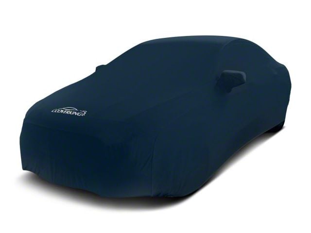 Coverking Satin Stretch Indoor Car Cover without Trunk Antenna Pocket; Dark Blue (11-15 Camaro Convertible, Excluding ZL1)