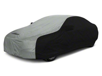 Coverking Stormproof Car Cover with Trunk Shark Fin Antenna Pocket; Black/Gray (11-15 Camaro Convertible, Excluding ZL1)