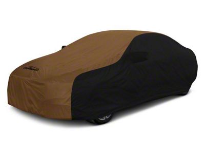 Coverking Stormproof Car Cover without Rear Roof Antenna Pocket; Black/Tan (10-15 Camaro Coupe, Excluding Z/28)