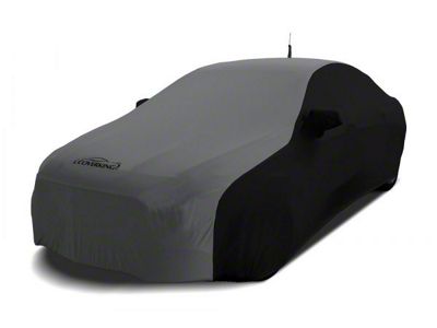 Coverking Satin Stretch Indoor Car Cover; Black/Metallic Gray (15-23 Challenger R/T w/ Antenna, R/T Shaker, SXT w/ Antenna)