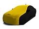 Coverking Satin Stretch Indoor Car Cover with Rear Roof Shark Fin Antenna Pocket; Black/Velocity Yellow (12-14 Charger)