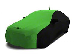 Coverking Satin Stretch Indoor Car Cover without Roof Antenna Pocket; Black/Synergy Green (06-10 Charger w/ Rear Spoiler)