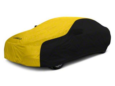 Coverking Stormproof Car Cover with Pocket for Rod-Style Roof Antenna; Black/Yellow (08-10 Charger w/ Rear Spoiler)