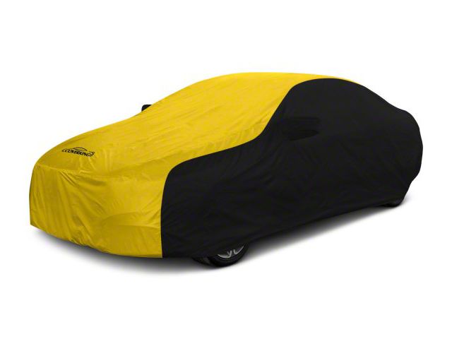 Coverking Stormproof Car Cover without Rear Roof Antenna Pocket; Black/Yellow (11-14 Charger)