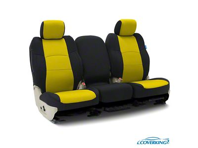 Coverking Neoprene Seat Covers with Z06 Logo; Yellow/Black (97-04 Corvette C5 Coupe)