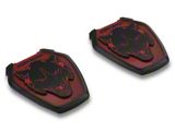 Coyote Badge Shop Dark Coyote Style Fender Badges; Black/Red (24-26 Mustang GT, Dark Horse)