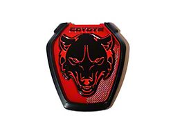 Coyote Badge Shop Dark Coyote Style Fender Badges; Black/Red (24-25 Mustang GT, Dark Horse)