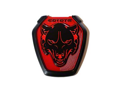 Coyote Badge Shop Dark Coyote Style Fender Badges; Black/Red (24-25 Mustang GT, Dark Horse)