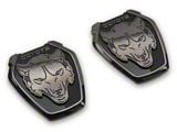 Coyote Badge Shop Dark Coyote Style Fender Badges; Gunmetal/Black (24-25 Mustang GT, Dark Horse)