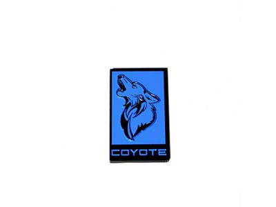Coyote Badge Shop GT350 Style V3 Howling Coyote Badge; Black with Blue Fill (15-23 Mustang GT)
