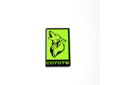 Coyote Badge Shop GT350 Style V3 Howling Coyote Badge; Black with Lime Fill (15-23 Mustang GT)