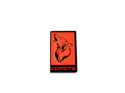 Coyote Badge Shop GT350 Style V3 Howling Coyote Badge; Black with Orange Fury Fill (15-23 Mustang GT)