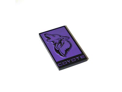 Coyote Badge Shop GT350 Style V3 Howling Coyote Badge; Black with Purple Fill (15-23 Mustang GT)