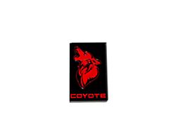 Coyote Badge Shop GT350 Style V3 Howling Coyote Badge; Black with Red Coyote (15-23 Mustang GT)