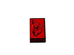 Coyote Badge Shop GT350 Style V3 Howling Coyote Badge; Black with Ruby Red Fill (15-23 Mustang GT)