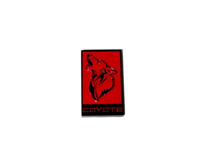 Coyote Badge Shop GT350 Style V3 Howling Coyote Badge; Black with Ruby Red Fill (15-23 Mustang GT)