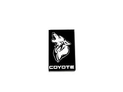 Coyote Badge Shop GT350 Style V3 Howling Coyote Badge; Black with White Coyote (15-23 Mustang GT)