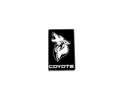 Coyote Badge Shop GT350 Style V3 Howling Coyote Badge; Black with White Coyote (15-23 Mustang GT)