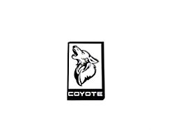 Coyote Badge Shop GT350 Style V3 Howling Coyote Badge; Black with White Fill (15-23 Mustang GT)