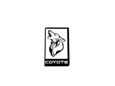 Coyote Badge Shop GT350 Style V3 Howling Coyote Badge; Black with White Fill (15-23 Mustang GT)