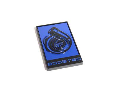 Coyote Badge Shop GT350R Style Boosted Turbo Emblem; Black with Dark Blue Fill (Universal; Some Adaptation May Be Required)
