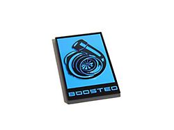 Coyote Badge Shop GT350R Style Boosted Turbo Emblem; Black with Grabber Blue Fill (Universal; Some Adaptation May Be Required)