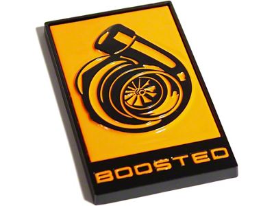 Coyote Badge Shop GT350R Style Boosted Turbo Emblem; Black with Orange Fury Fill (Universal; Some Adaptation May Be Required)