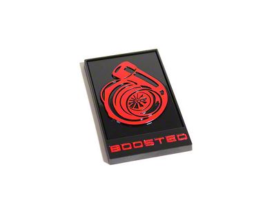 Coyote Badge Shop GT350R Style Boosted Turbo Emblem; Black with Red (Universal; Some Adaptation May Be Required)