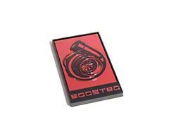 Coyote Badge Shop GT350R Style Boosted Turbo Emblem; Black with Ruby Red Fill (Universal; Some Adaptation May Be Required)