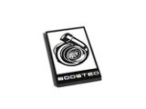 Coyote Badge Shop GT350R Style Boosted Turbo Emblem; Black with White Fill (Universal; Some Adaptation May Be Required)