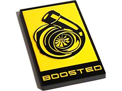 Coyote Badge Shop GT350R Style Boosted Turbo Emblem; Black with Yellow Fill (Universal; Some Adaptation May Be Required)