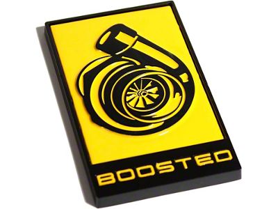 Coyote Badge Shop GT350R Style Boosted Turbo Emblem; Black with Yellow Fill (Universal; Some Adaptation May Be Required)