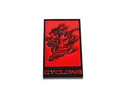 Coyote Badge Shop GT350R Style Cyclone Horse Badges; Black with Red Fill (15-17 Mustang V6)