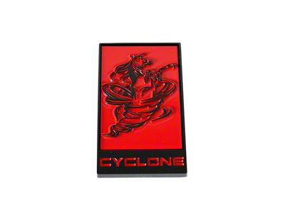 Coyote Badge Shop GT350R Style Cyclone Horse Badges; Black with Red Fill (15-17 Mustang V6)